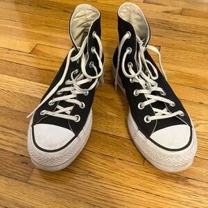 Platform black high top converse